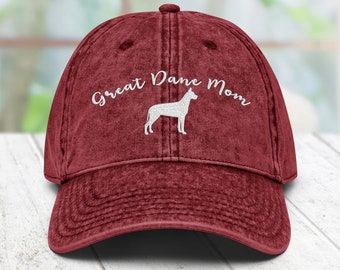 Dane Mom Embroidered Cotton Twill Cap • Dog Lover Hat