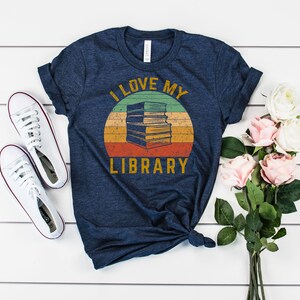 I love My Library T-Shirt, Librarian Shirt, Vintage Gift for Librarian, Bookworm Shirt, Gift Shirt for Book Lover image 4