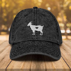 Goat Vintage Cotton Twill Cap • Goat Lover Dad Hat • Goat Embroidered Hat • Gift For Goat Lover