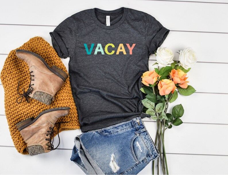 Vacay Shirt Funny: Travel T-Shirt Heather Dark Grey
