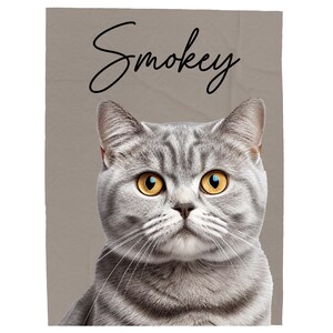 Custom Pet Blanket with YOUR Pet Photo + Name, Customized Cat Blanket, Personalized Cat Blanket, Cat Photo Blanket, Cat Loss Sympathy Gift image 5