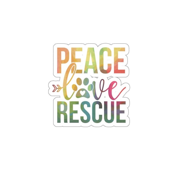 Peace Love Rescue Sticker, Rescue Mom Decal, Rescue Dog Mom, Peace Love Dogs, Adopt Don't Shop, Car Window Decal Sticker, Dog Lover Gift