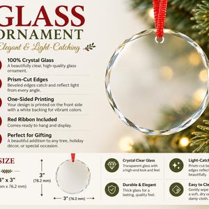 a glass ornament hanging from a christmas tree