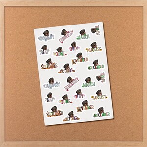 Rottweiler Calendar Planner Stickers, Dog Breed Months Of The Year, Dog Mom Dog Care Planner, Peeking Dog Planner Rottie Dad Journal Sticker