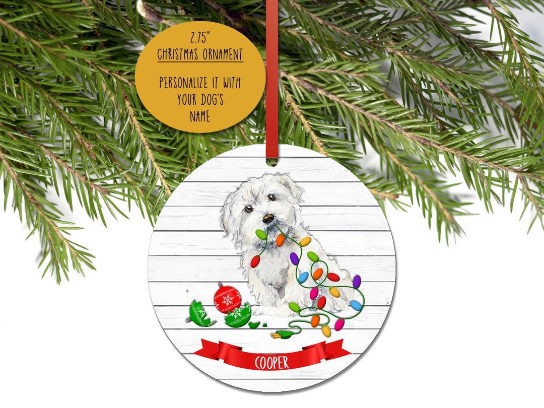 Maltese Ornament, Christmas Ornaments, Dog Ornaments, Personalized