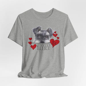 Schnauzer Kisses Peeking Dog Valentines Day Shirt, Fur Mama Tee, Dog Lover Shirt, Mothers Day Gifts, Hearts Shirt, Mini Schnauzer Mom Tshirt
