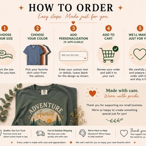 The image is a step-by-step guide on how to order a shirt, with a visual representation of the process. It includes text instructions and a selection of images depicting the different steps involved in creating a personalized shirt.