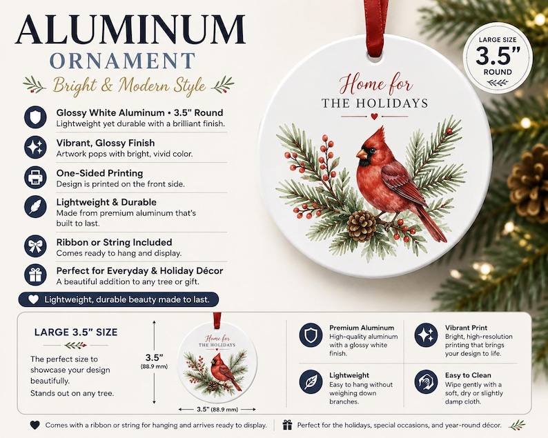 a christmas ornament with a cardinal on it