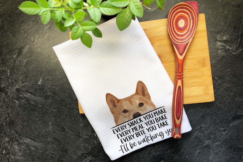 Paños de cocina divertidos con Shiba Inu, paño de cocina con estampado de perros, toalla de cocina divertida, toalla divertida para mamá, toalla de mano para el baño imagen 1