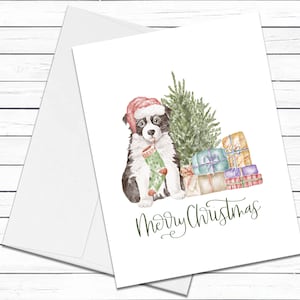 Merry Christmas Border Collie Gift, Dog Christmas Card, Holiday Card Set, Greeting Cards, Holiday Dog Card, Farmhouse Christmas Card Pack