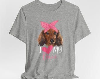 I Love My Doxie, Fur Mama Shirt, Dachshund Mom Tee, Dachshund Lover Gift, Doxie Mama, Doxie Mom Gift, Little Wiener Dog, Dachshund Mom Shirt