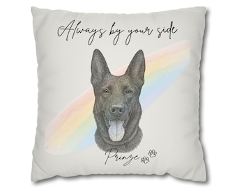 Custom Pet Memorial Pillow Using Pet Photo, Rainbow Bridge Dog / Cat Pillow, Always By Your Side Pet Loss Gift, Personalized Pet Remembrance