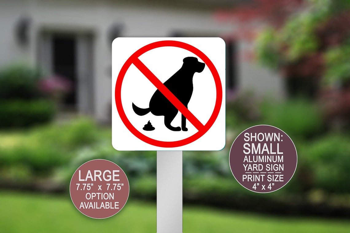 No Pooping Yard Sign Dog Signs Pet Yard Sign Square Etsy