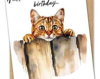 Artery8 Biglietto Di Auguri Artistico Gatto Colorato - Compleanno, Grazie, Regalo Per Lei E Lui