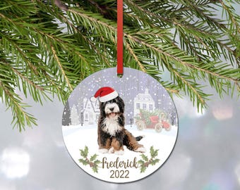 Bernedoodle Ornament, Dog Ornaments, Personalized Christmas Ornaments, Custom Ornament, Dog Breed Ornament, Dog Mom Gifts, Doodle Ornament