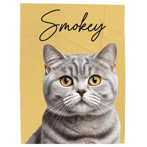 Custom Pet Blanket with YOUR Pet Photo + Name, Customized Cat Blanket, Personalized Cat Blanket, Cat Photo Blanket, Cat Loss Sympathy Gift image 7