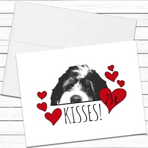 Bernedoodle Dog Valentines Day Cards, Valentine Cards, Bernedoodle Mom, Mothers Day Card, Dog Birthday Card, Dog Greeting Card, Blank Card