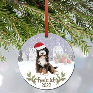 Bernedoodle Ornament, Dog Ornaments, Personalized Christmas Ornaments, Custom Ornament, Dog Breed Ornament, Dog Mom Gifts, Doodle Ornament image 1