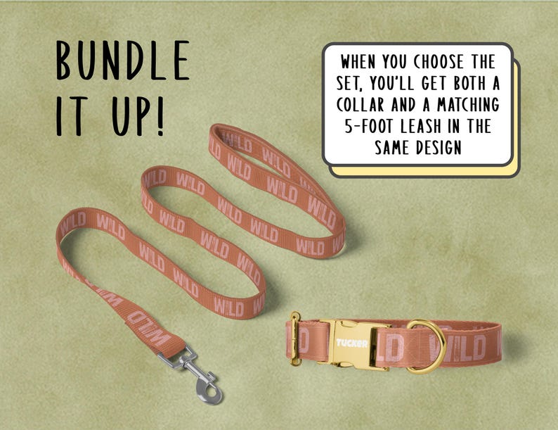 a dog collar and leash with the words, bundle it up