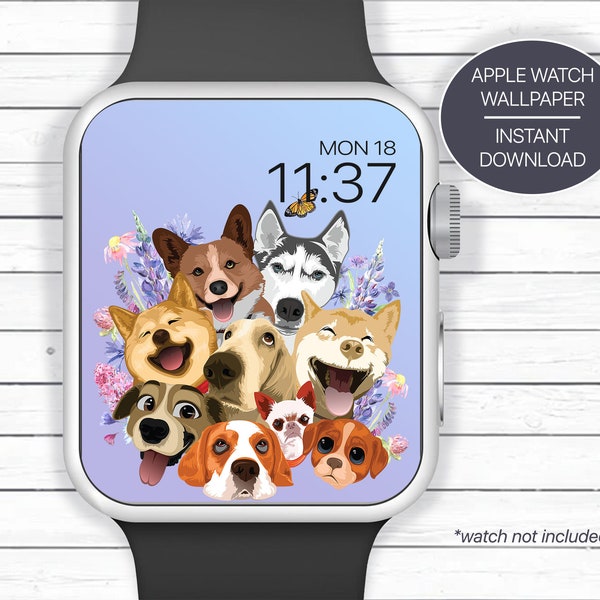 Funny Dogs, Smart Watch Wallpaper, Smartwatch Face, Digital Watch Wallpaper, Background Picture Download, Foster Dog Mom Gift, Personalized