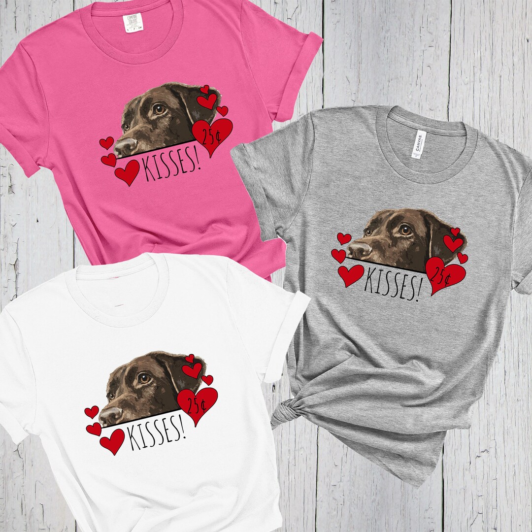 Chocolate Lab Kisses Peeking Dog Valentines Day Shirt, Fur Mama Tee