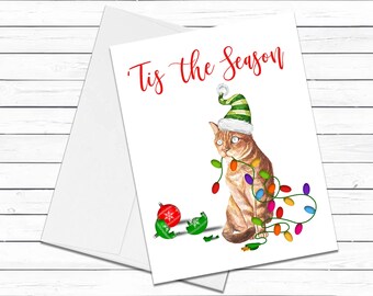 Bengal Cat, Christmas Cards, Funny Holiday Cards, Cute Holiday Card, Cat Christmas Card, Holiday Card Set, Cat Lover Gift, Gift for Cat Mom