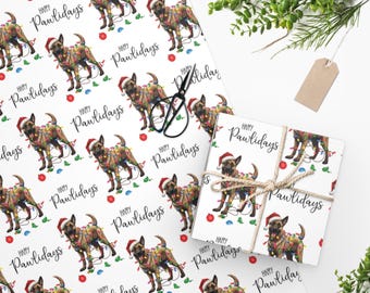 Belgian Malinois Christmas Gift Wrapping Paper Roll, Dog Owner Gift, Dog Mom Wrapping Paper, Veterinarian Gift Paper, Dog Groomer Mini Dog