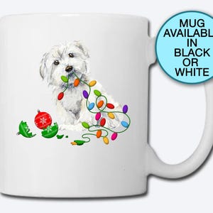 Havanese Mug, Coffee Mug, String of Hearts, Cute Dog Mug, Fur Mama, Dog Mama, Tea Cup, Havanese Gift, Havanese Dog, Dog Mom, Havi Mama