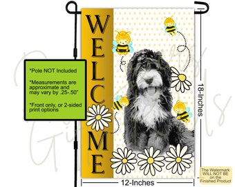 Bernedoodle, House Flags, Welcome Sign, Garden Decorations, Doodle Dog Lovers, Outdoor Flag, New Home Gift, Mother's Day Gift, Doodle Mom