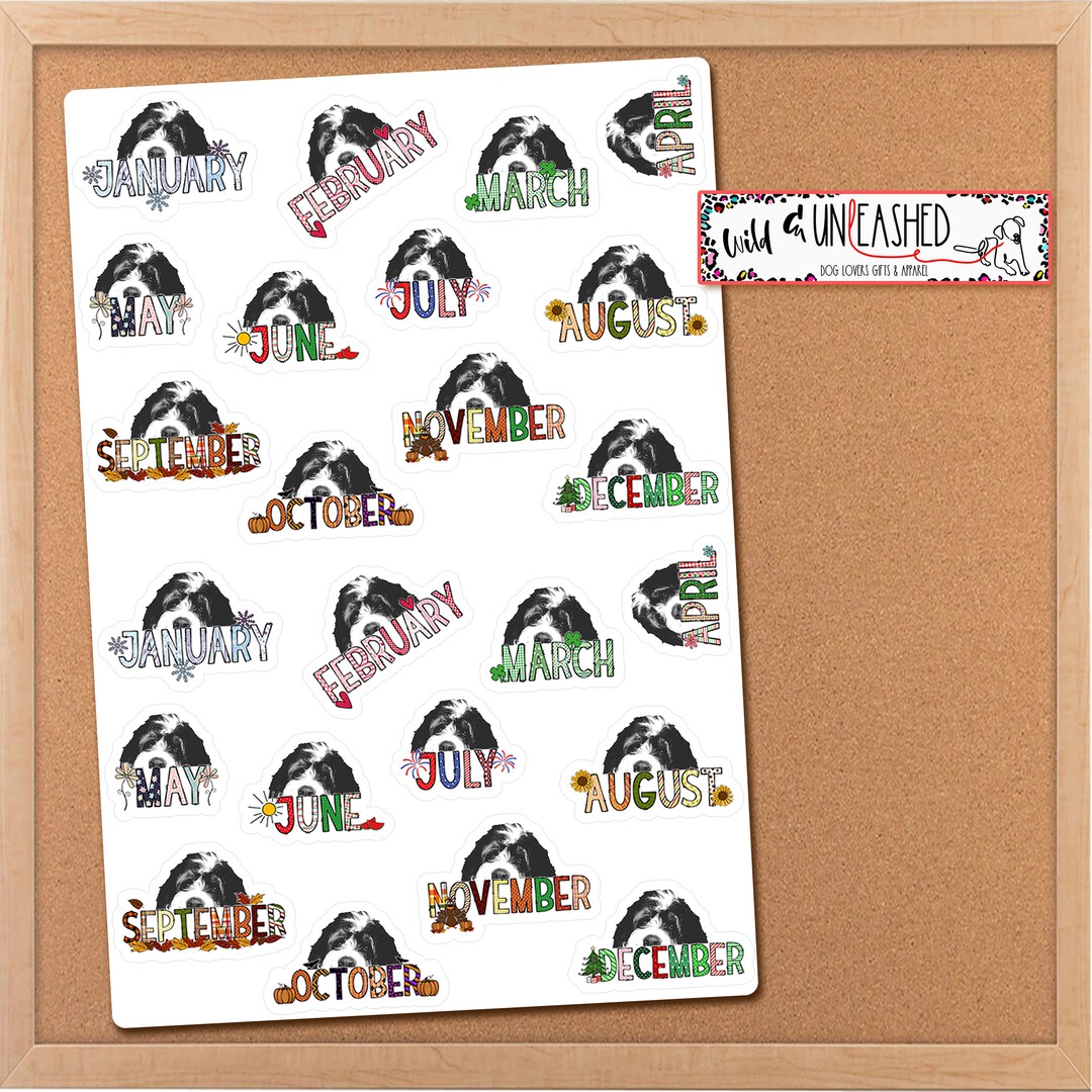 Bernedoodle Calendar Planner Stickers Dog Breed Months of the Etsy