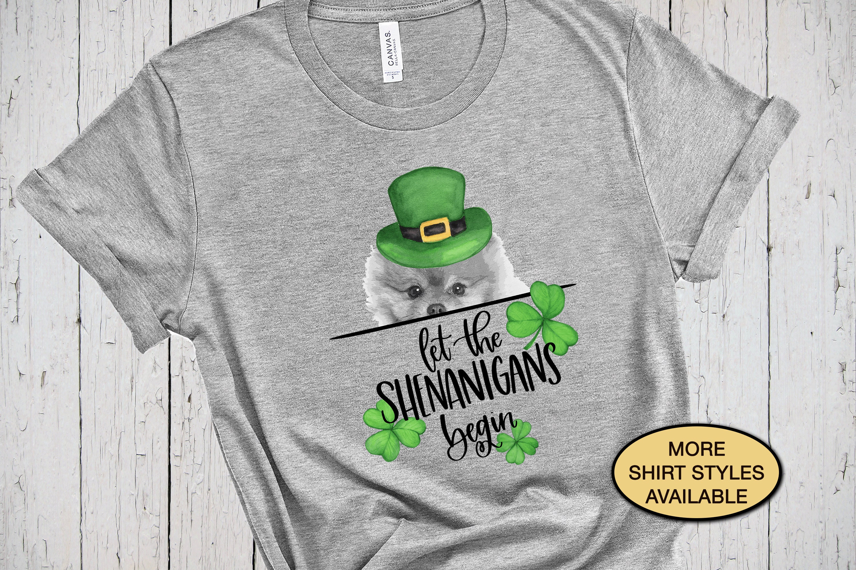 Pomeranian Pom Full Of Shenanigans Irish Funny Patricks T-Shirt Pomeranian Pom Full Of Shenanigans Irish Funny Patricks T-Shirt
