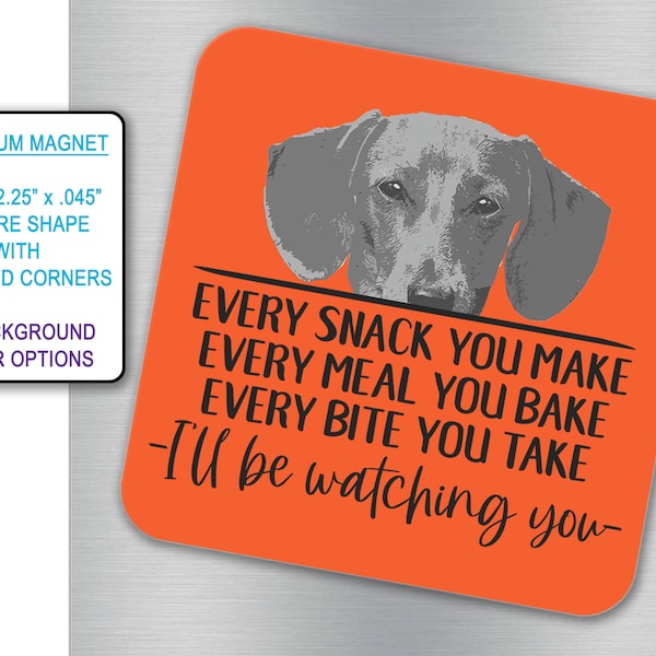 Dachshund Dog Magnet, Every Snack You Make Every Bite You Take, Fridge Magnets, Kitchen Decor, Refrigerator Magnets, Doxie Mom, Weiner Dog