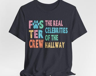 Foster Crew Shirt, Pet Foster Gift for Dog Cat Lovers, Adopt Don’t Shop T-Shirt, Rescue Volunteer Tee, Paw Print Animal Rescue Shirt