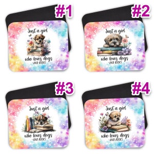 Just A Girl Who Loves Dogs & Books Gaming Mouse Pad, 9.4&quot; x 7.9&quot;, Computer Mouse Pad, Dog Mouse Pad, Dog Mom, Book Lover, Laptop Mousepad