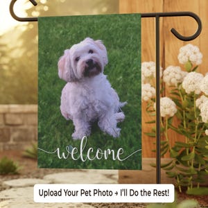 Personalized Pet Photo Garden Flag: Custom Dog or Cat Welcome Yard Decor Gift for Pet Lovers