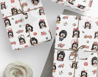 Bernedoodle Gift Wrapping Paper Roll, Dog Mom Gift Wrap, Veterinarian or Groomer Wrap, Cute Dog Owner Paper, Fun Gift for Pet Lover Friend