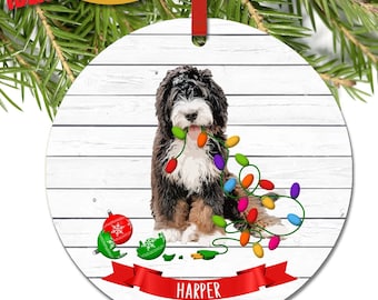 Bernedoodle Ornament, Christmas Ornaments, Dog Ornaments, Personalized Holiday Gifts, Bernedoodle Dog Ornament, Funny Christmas Ornament