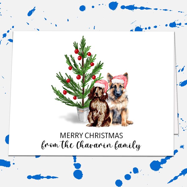 Family Spaniel Card Etsy