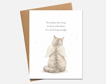 Carte de sympathie pour chat, carte de condoléances pour la perte d'un animal de compagnie, carte pour la perte d'un chat, carte à la mémoire d'un chat, carte en pensant à vous pour le deuil d'un animal de compagnie