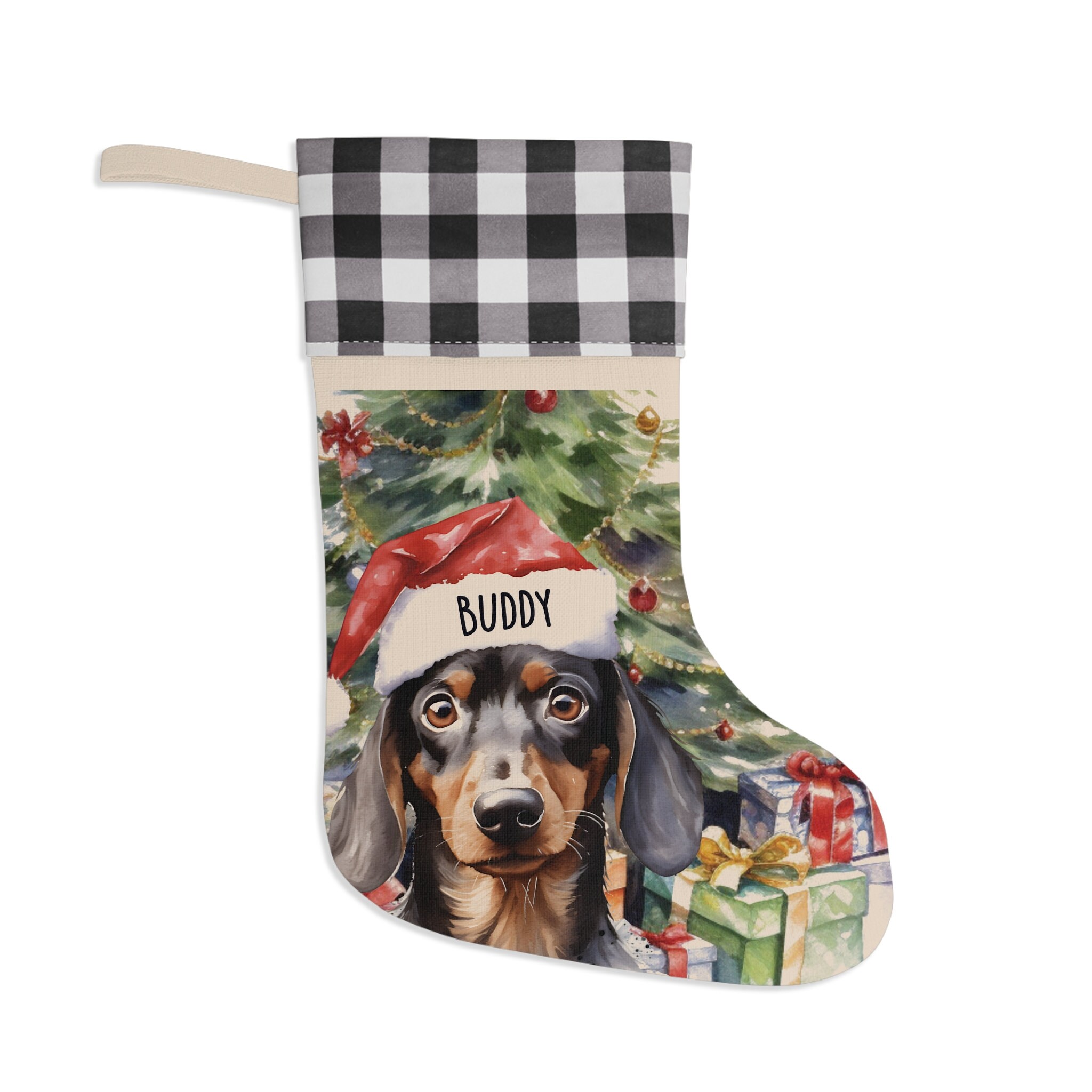 Calze di Natale personalizzate per cani Gatti Cane da compagnia personalizzato Nome del gatto Borsa per caramelle con foto, Grande forma di zampa Calze da appendere natalizie fatte a mano (17 pollici