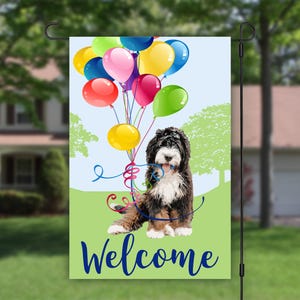 Bernedoodle Gifts, House Flags, Welcome Sign, Garden Decorations, Dog Lovers Gift, Outdoor Flag, New Home Gift, Pet Lover Gift, Mother&#39;s Day