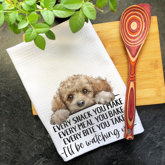 French Poodle Kitchen Towel Funny Dog Lover Gift Every Snack You Make Baking Cooking Themed Towel Cute Poodle Pet Lover Dish Towel Decor Etsy UK