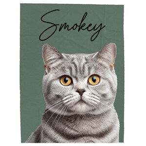 Custom Pet Blanket with YOUR Pet Photo + Name, Customized Cat Blanket, Personalized Cat Blanket, Cat Photo Blanket, Cat Loss Sympathy Gift image 6