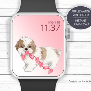 Shih Tzu, Sfondo per quadrante smartwatch, Sfondo per smartwatch, Regalo per mamma Shih Tzu, Download di sfondo per orologio digitale, Sfondo per quadrante smartwatch
