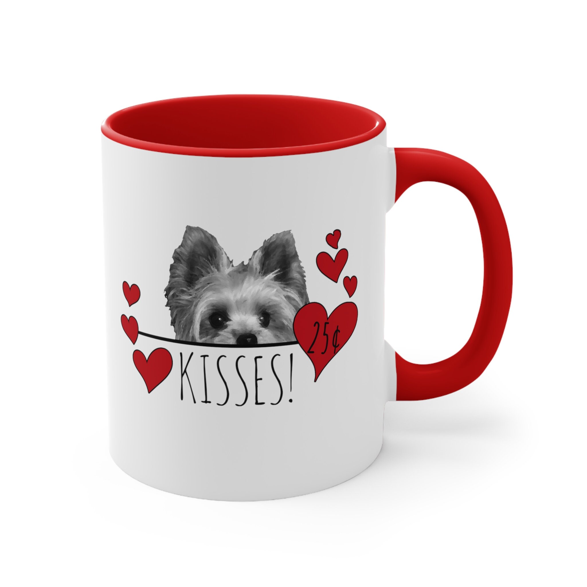 Yorkie Kisses Dog Coffee Mug Yorkie Mom Mug Valentine Gift