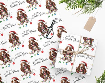 Basset Hound Christmas Gift Wrapping Paper Roll, Dog Owner Gift, Dog Mom Wrapping Paper, Veterinarian Gift Paper, Dog Groomer Mini Dog