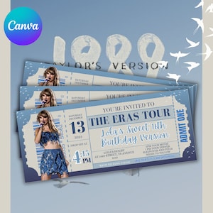 Taylor Eras Tour Ticket Stub Geburtstag einladen Eras Party Ticket Einladung TS Individuelle Einladung In meinem Birthday Era Musik Thema Geburtstag