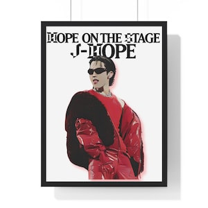 BTS J-hope gerahmtes Plakat, Hobi karikierter Fotodruck mit Rahmen - Kpop Wandkunst Dekor, Bangtan Boys BTS Merchandise, Musikliebhaber