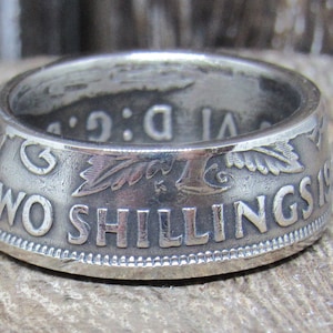 Coin Ring - British - 1948 Two Shilling Ring - Size 7  Inv. 0074