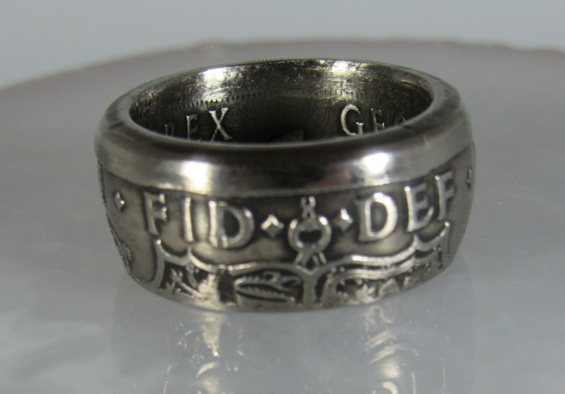PROFESSIONAL GOLDSMITHING 彫金 アラン・リヴィア Coin Ring - British - 1951 - Half Crown - Size 8 Inv 0058 - Etsy